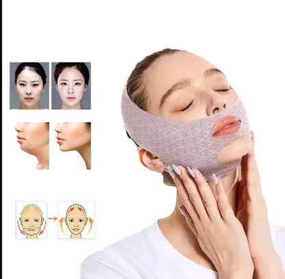 Graphene V-Line Mask Chin up Mask V Shaped Face Mask Chin Strap for Sleeping,Jawline Shaper,Lilac,Small