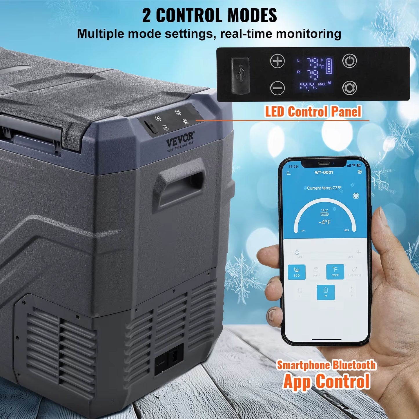 Succebuy Car Refrigerator 12 Volt Car Refrigerator Fridge 40 L Dual Zone -4℉-68℉12/24V DC 100-240V AC for Outdoor Camping RV