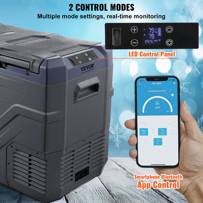 Succebuy Car Refrigerator 12 Volt Car Refrigerator Fridge 40 L Dual Zone -4℉-68℉12/24V DC 100-240V AC for Outdoor Camping RV