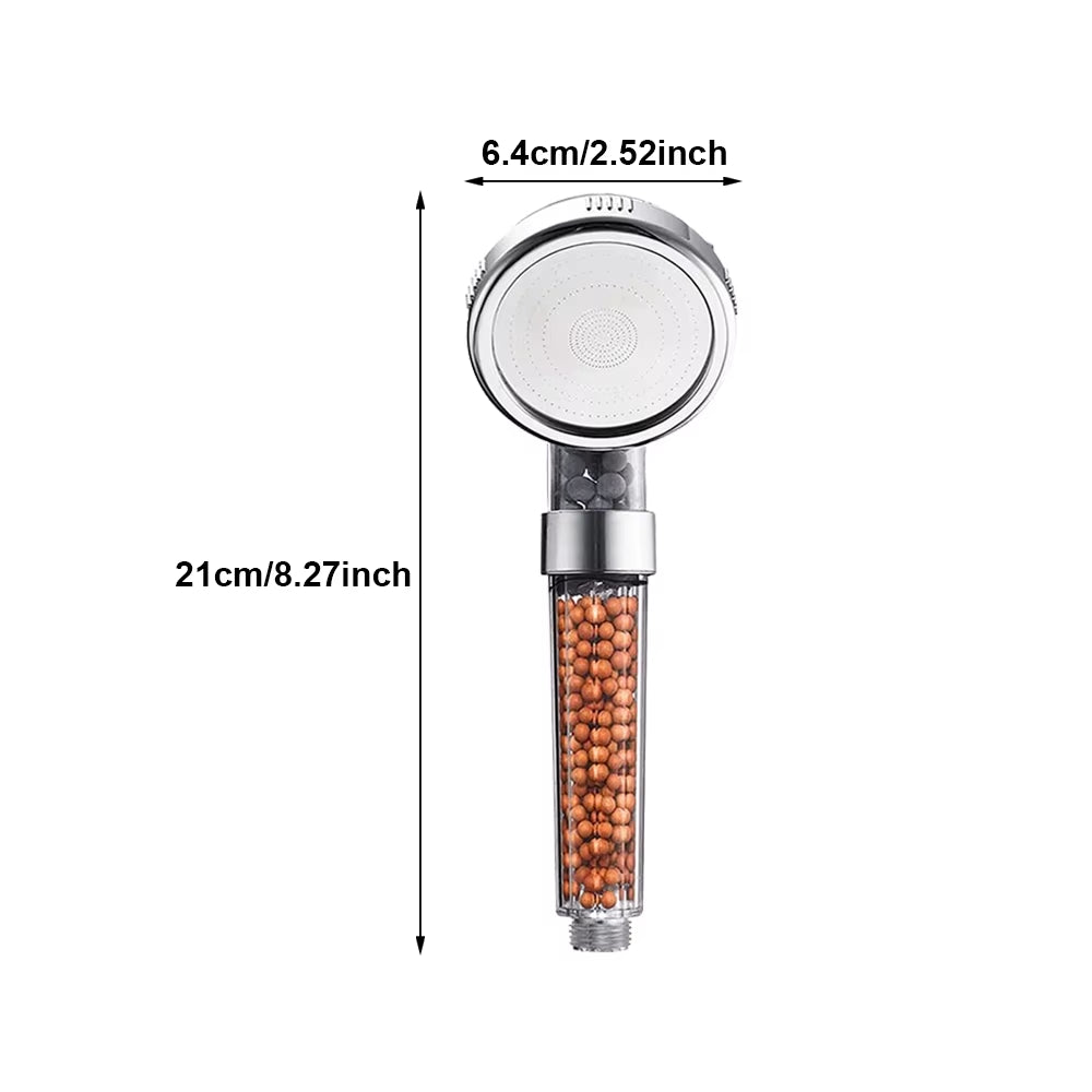 1Pc Filtered Shower Head ABS High Pressure Water Saving Spray Handheld Clear Showerheads with with Filter Beads for Bathroom