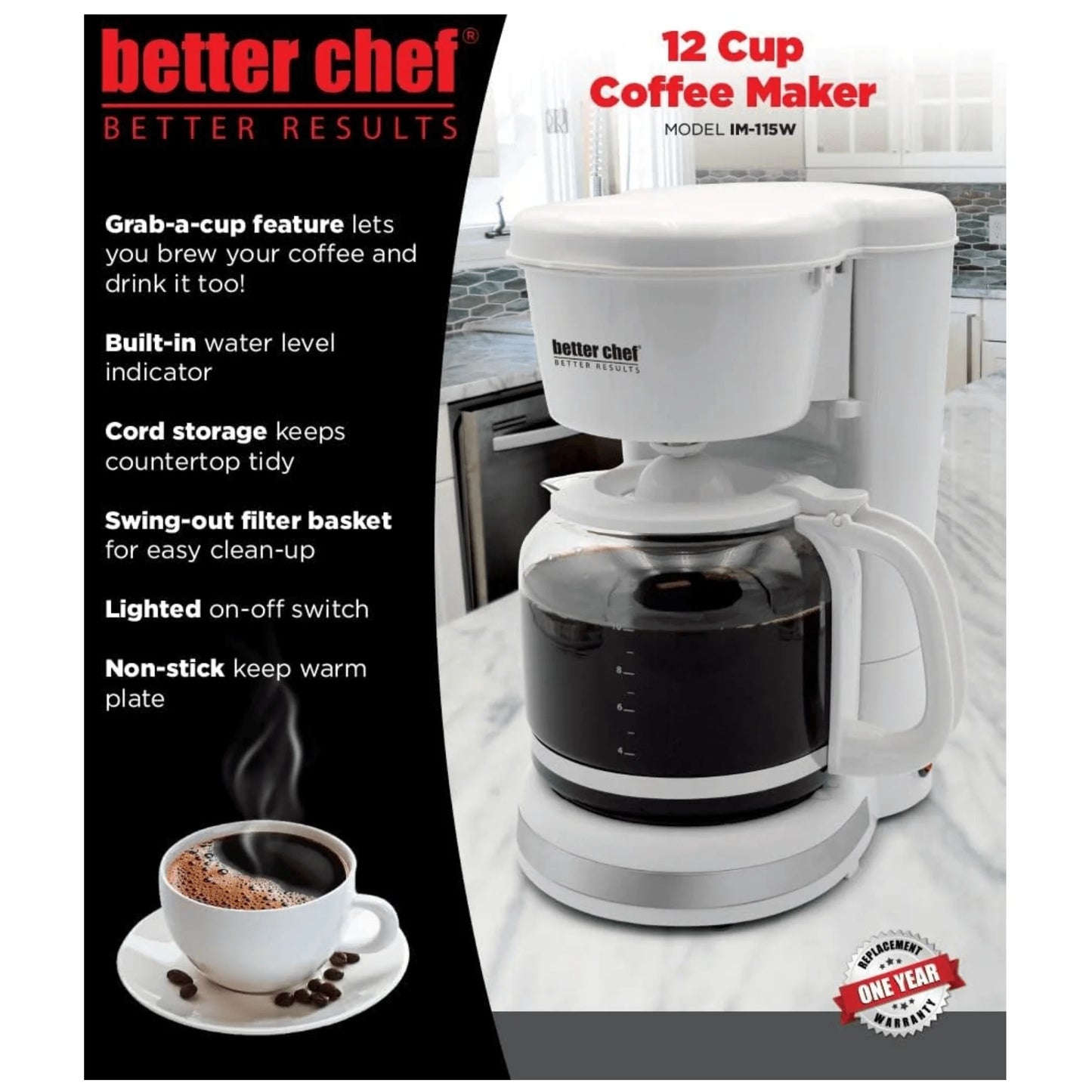 Better Chef 12 Cup Pause 'N Serve Coffee Maker
