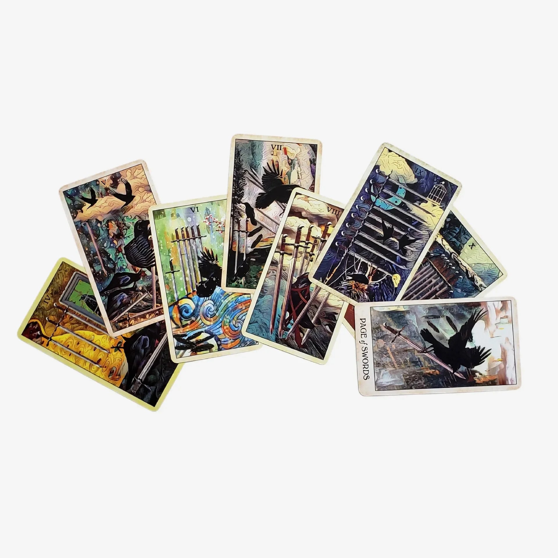 NEW Crow Tarot Cardsn a 78 Tarot Deck English Version Divinatio Fate Oracle Card Board Game for Adult with PDF Guidance
