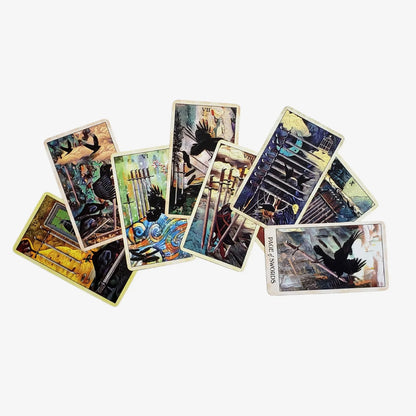 NEW Crow Tarot Cardsn a 78 Tarot Deck English Version Divinatio Fate Oracle Card Board Game for Adult with PDF Guidance