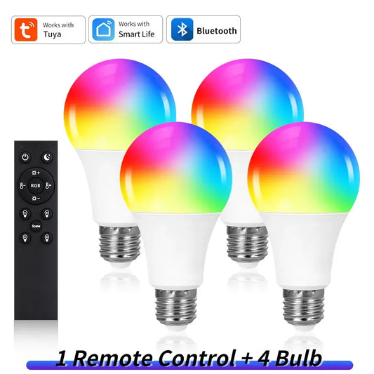 Smart LED Light Bulb E27 9W 220V Bluetooth RF Remote Group Control Smart Life RGB Spotlight for Bar Bedroom Decor Lighting