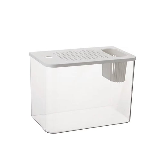 PET+ABS Fish Tank New Transparent with Lid Aquarium Drop Resistant Hydroponic Tank Turtle Tank Home