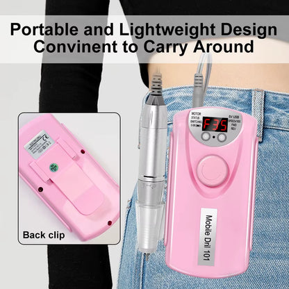 35000RPM Nail Drill Machine for Nails Rechargeable Manicure Low Noise Professional Electric Nail Drill Motor Polishe Sander Tool