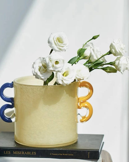 Handblown Whimsical Cylinder Vase - Eclectic Table Setting Centrepieces