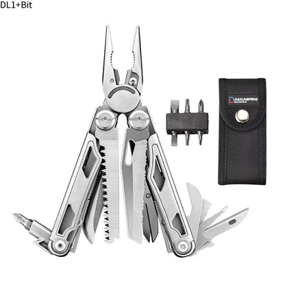 Daicamping DL1 Multifunctional Multi-Tool: Extra Cutter Scissors, Saw, Clamp, and Folding Knife