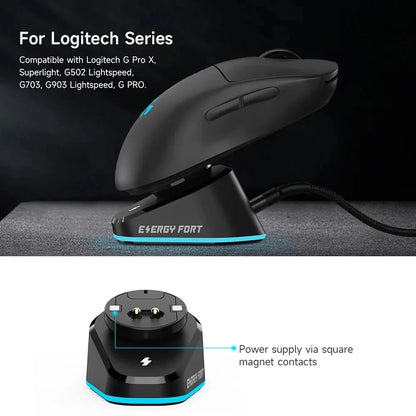 Gaming Mouse Wireless Charger for Logitech G403 G502 X plus G703 G903 HERO Lightspeed Dock Station G PRO X Superlight Hero GPW2