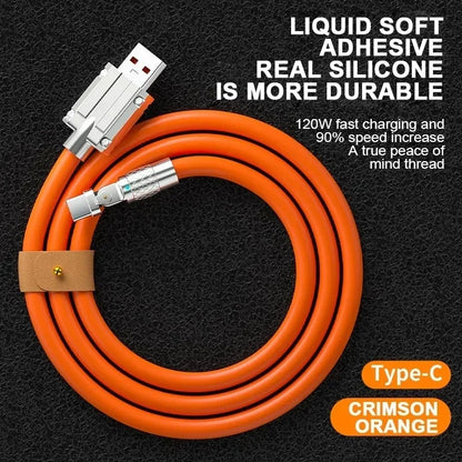 120W 7A Fast Charging USB Type-C Cable with 180-Degree Elbow Design for Xiaomi, Redmi, and Honor Smartphones