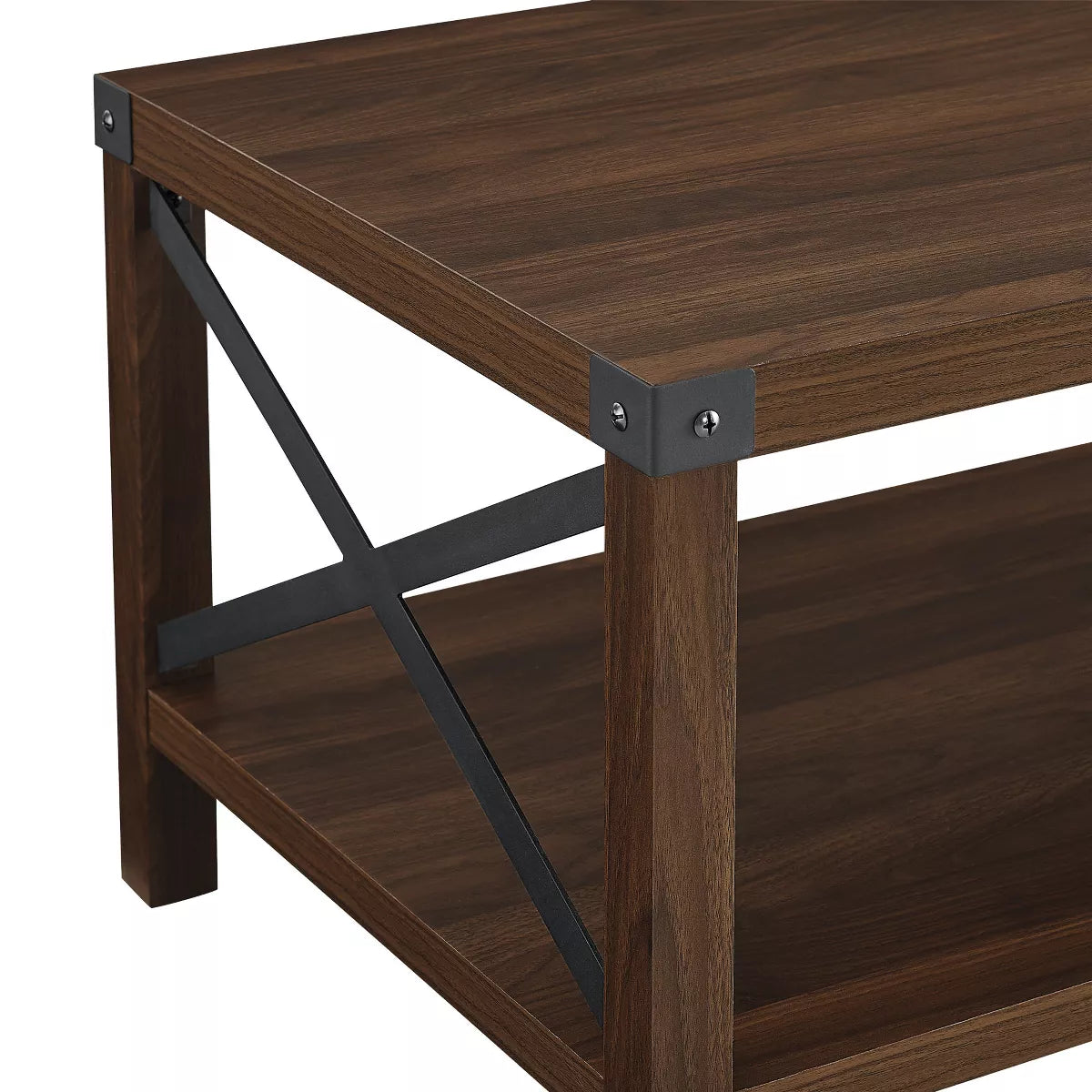 Sophie Rustic Industrial X Frame Coffee Table - Saracina Home