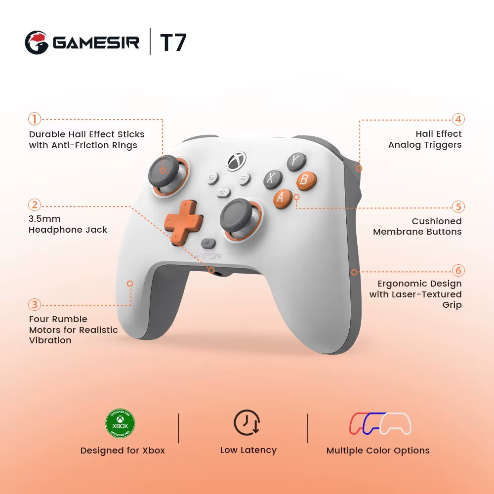 Gamesir T7 Xbox Gaming Controller Wired Gamepad for Xbox Series X, Xbox Series S, Xbox One, with  Effect Joystick Trigger
