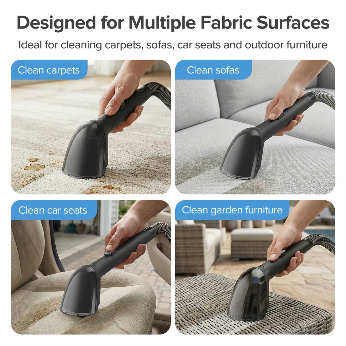 Lubluelu V2 Portable 3-in-1 Carpet and Upholstery Spot Cleaner with Powerful 12Kpa Suction for Home, Sofa, Carpet, and Car Seats