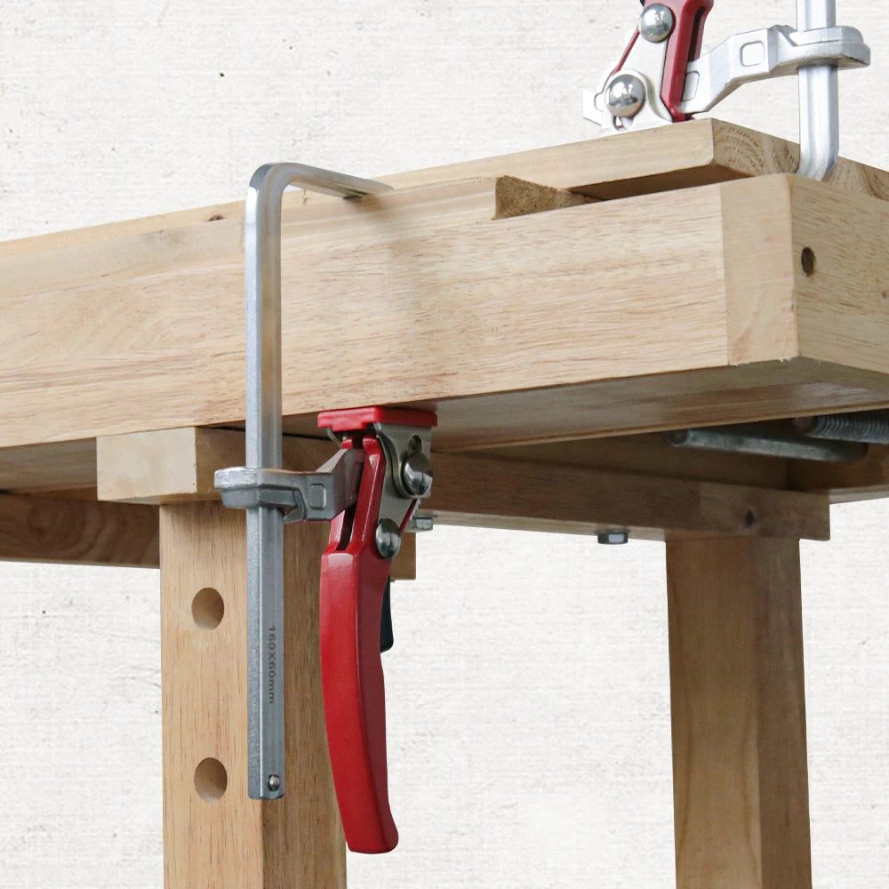 ALLSOME Set of 2 Ratcheting Table Clamps for Quick Release Track Saw and Guide Rail Systems