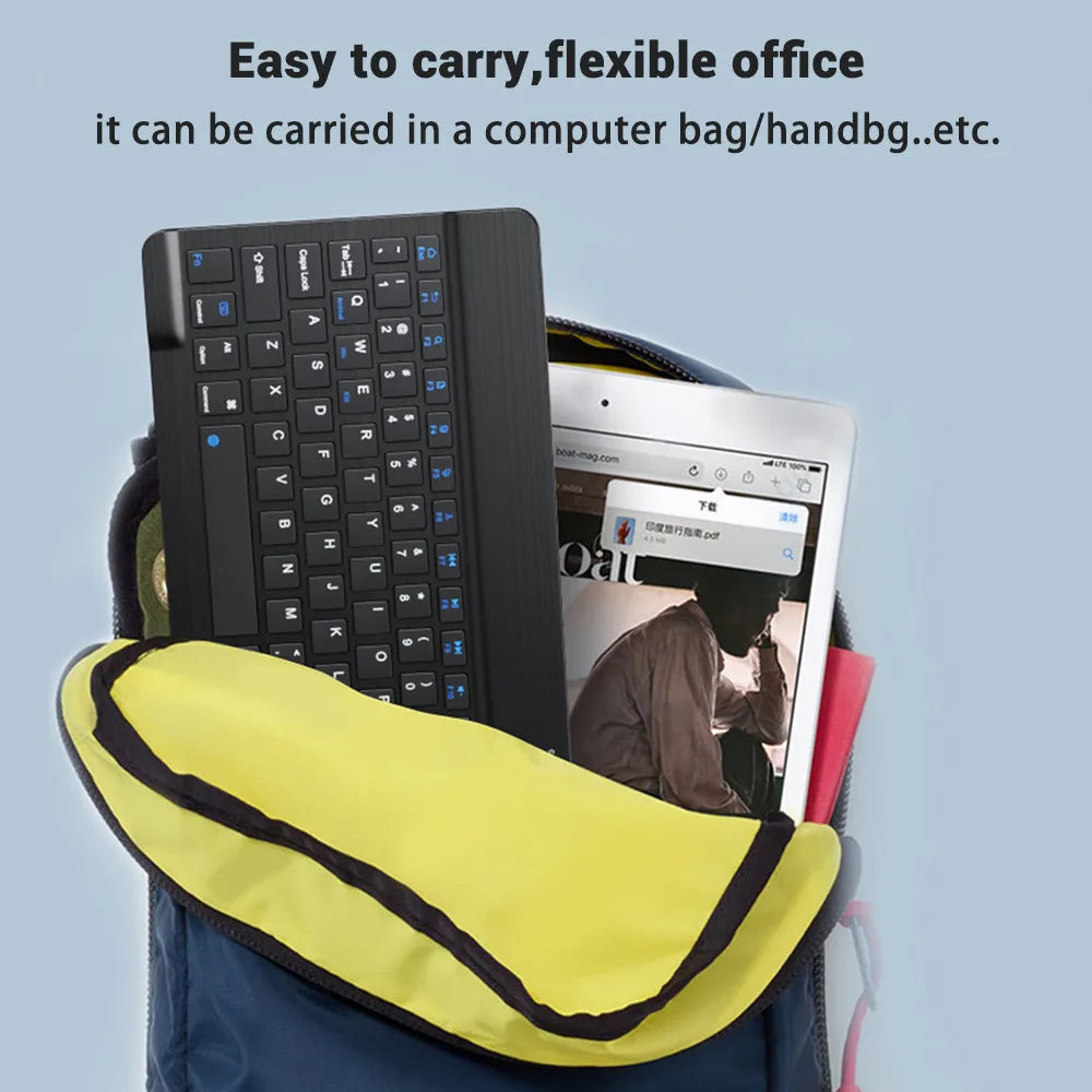 Wireless Bluetooth Keyboard and Mouse for iOS, Android, and Windows Tablets - Compatible with iPad Air, Mini, Pro 