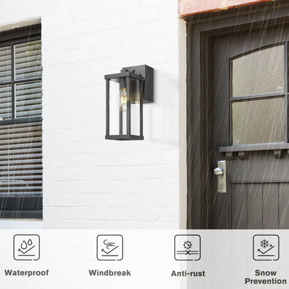 Porch Light with GFCI Outlet Dusk to Dawn Outdoor Light Exterior Lighting Fixtures Wall Mount for House Patio Garage Hallway