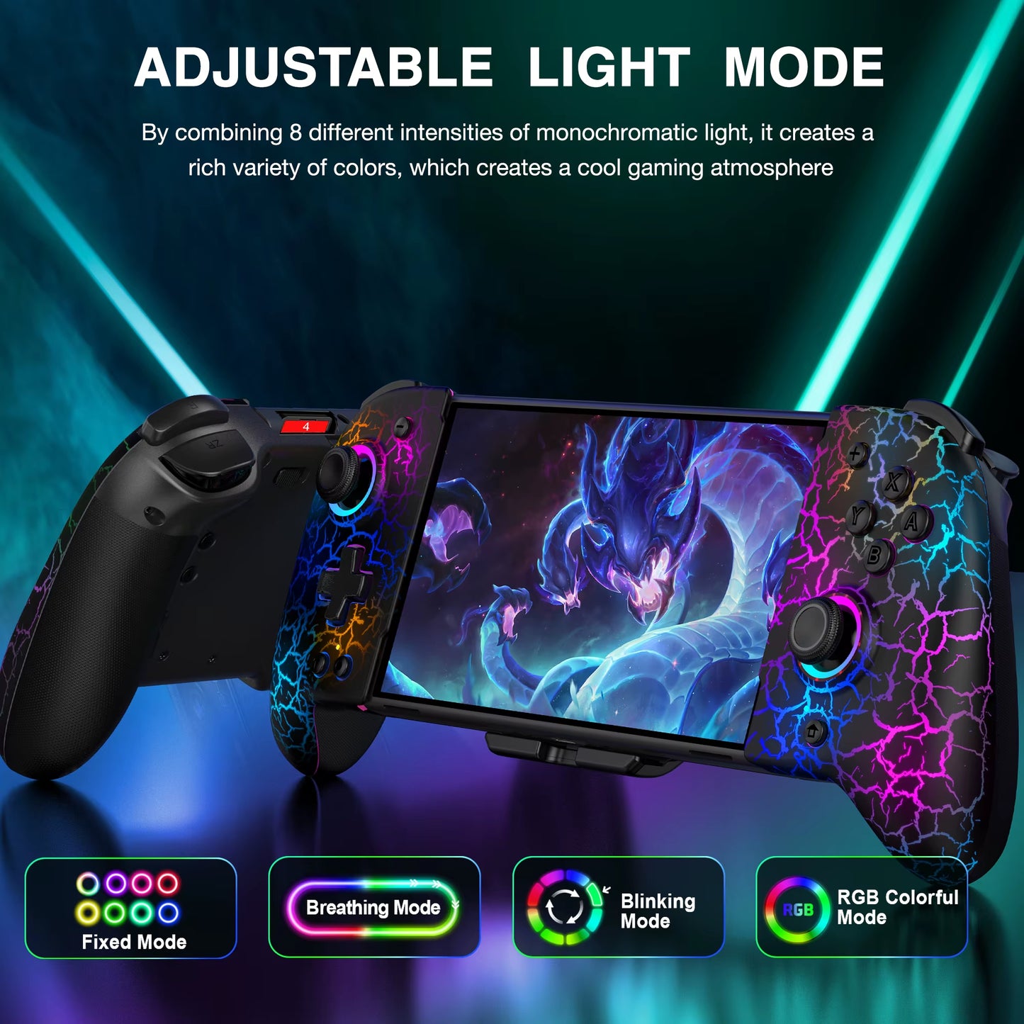 BEBONCOOL JC200 Switch Controller for Nintendo Switch/Switch OLED Joystick Gamepad Built-In 6-Axis Gyro Design Handheld Grip