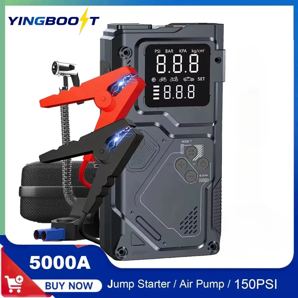 Car Jump Starter with Air Pump Peak 4000A Jump Starter&150Psi Air Compressor, Portable Auto Power Banlk ,Tire Inflator