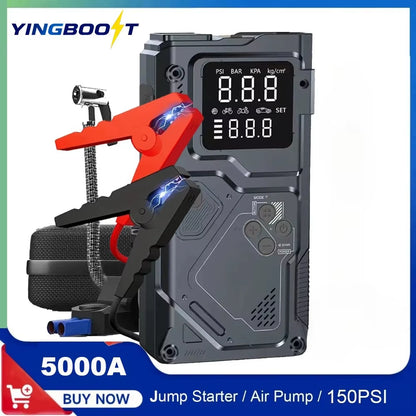 Car Jump Starter with Air Pump Peak 4000A Jump Starter&150Psi Air Compressor, Portable Auto Power Banlk ,Tire Inflator