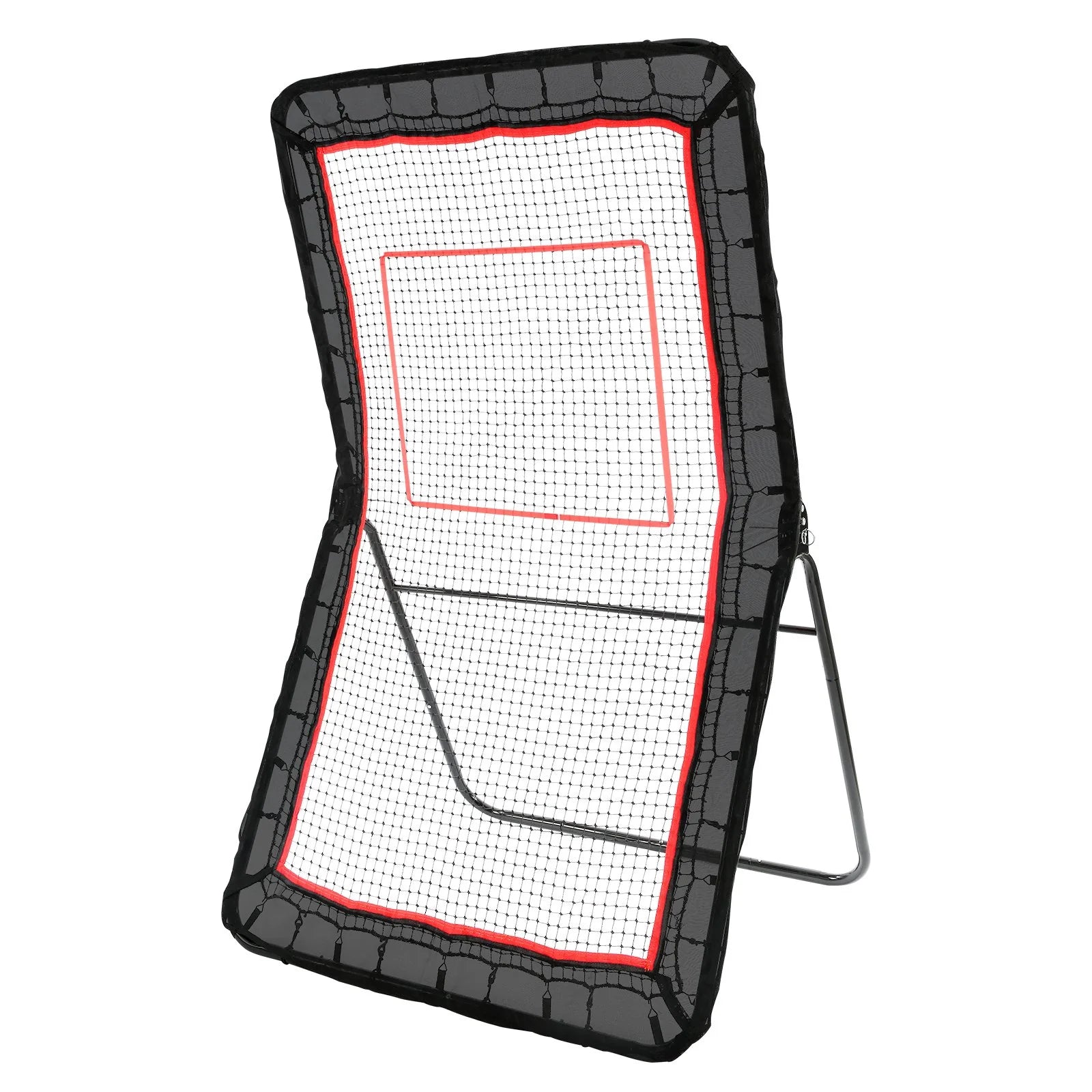 Lacrosse Rebounder for Backyard, 4X7 Ft Volleyball Bounce Back Net, Pitchback Throwback Baseball Softball Return Training Screen, Adjustable Angle Shooting Practice Training Wall with Target