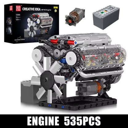 Mould King 10088 the V8 Engine Building Block Assembly Technical Car Brick Set Educational Car Engine Toys Kids Christmas Gift