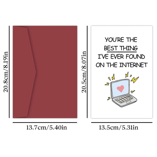 Funny Online Dating Card, Anniversary Card for Him Her, Birthday Card for Online Lover, Cyber Love Greeting Card for Men Women