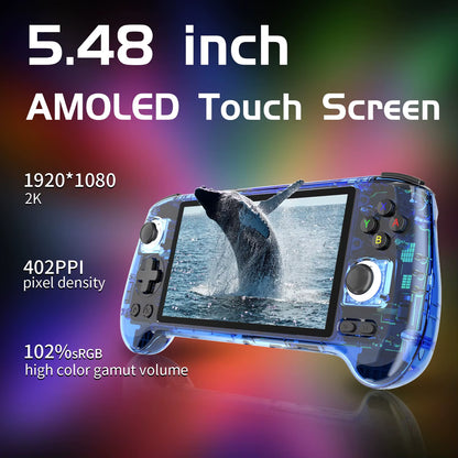 RG556 Retro Handheld Game Console 64Bit Android 13 System Unisoc T820 5.48-Inch AMOLED Screen Hall Joystick Game Player