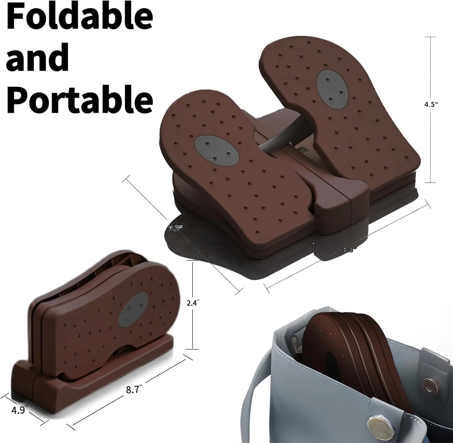 Mini Foldable Leg Exerciser Portable Foot Pedal Exercise Machine under Desk Stepper Exercising Leg Muscles Physical Therapy Leg Exercise Relieves Varicose Veins at Home Office