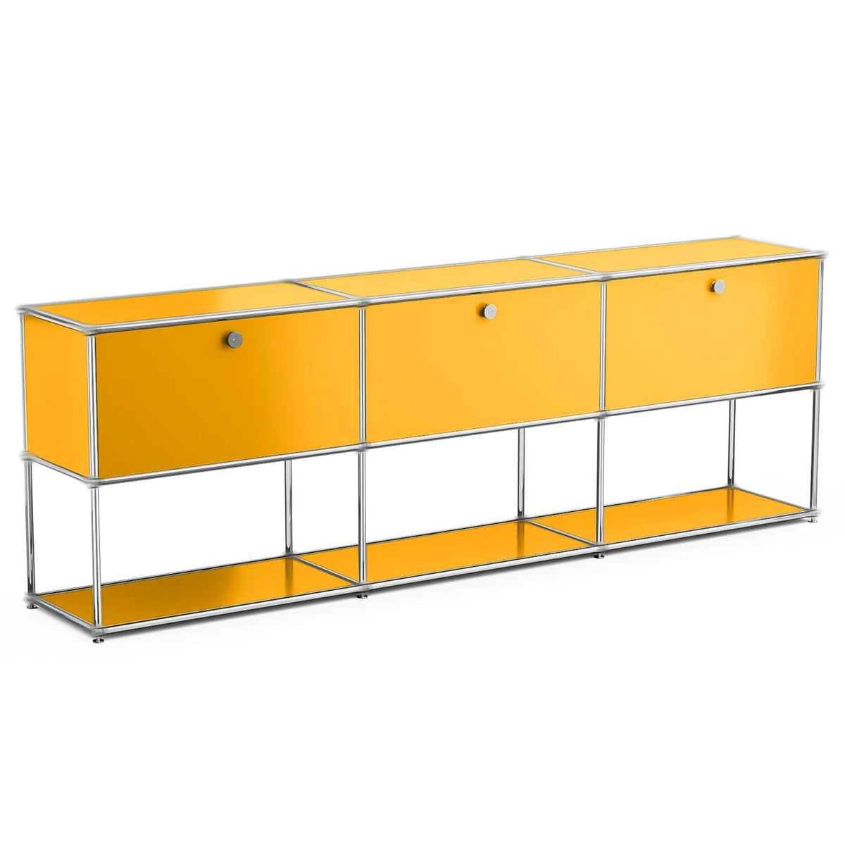 Contemporary Stainless Steel Storage Cabinet and TV Stand for Living Room and Home Office