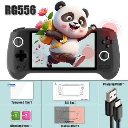 RG556 Retro Handheld Game Console 64Bit Android 13 System Unisoc T820 5.48-Inch AMOLED Screen Hall Joystick Game Player