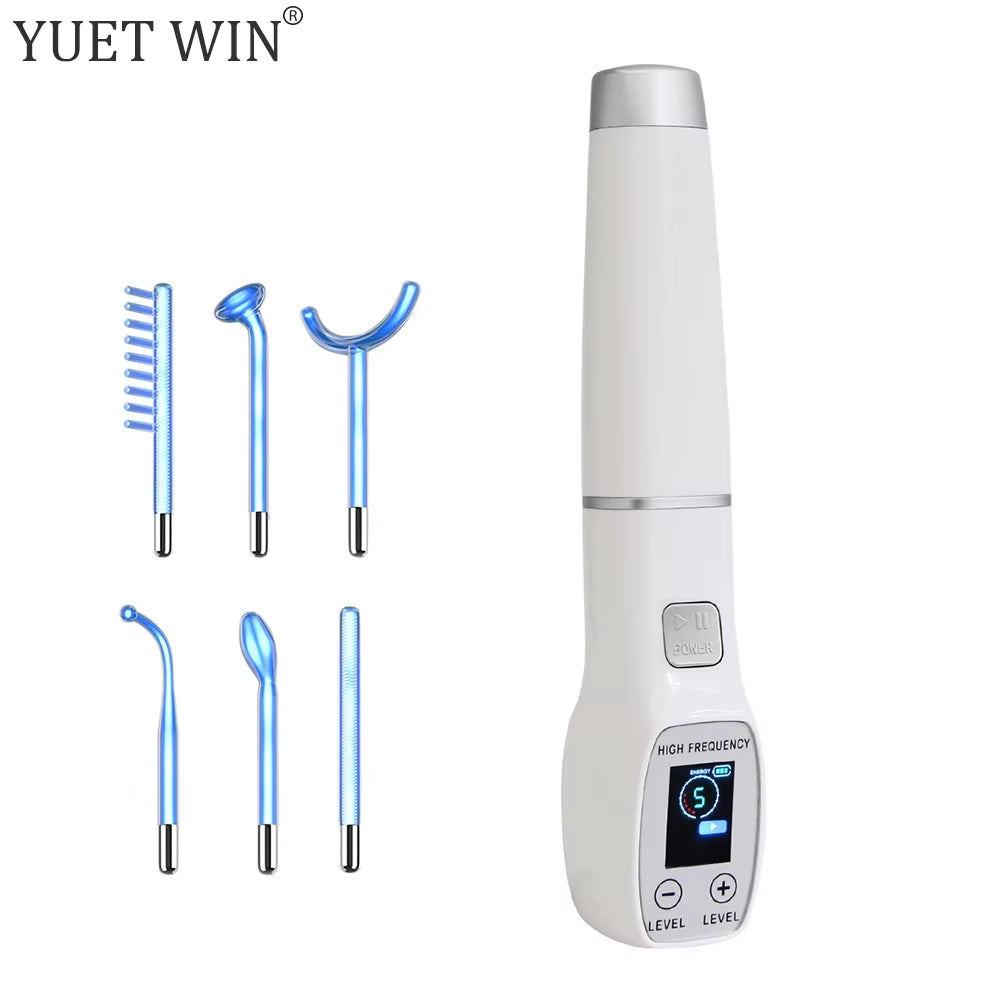 High Frequency Electrode Wand Glass Tube Electrotherapy Acne Spot Remover Skin Care Home Spa Beauty Facial Therapy Wand