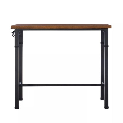 3-Piece Faux Leather Counter Height Pub Dining Set with Padded Seating and Wood/Metal Construction - grey