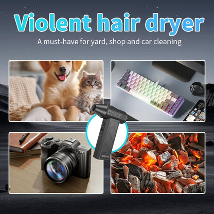 High-Speed 130,000 RPM Electric Turbo Fan - Powerful Compressed Air Blower for Computer Keyboards and Automotive Cleaning