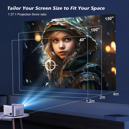HY350 Projector Android 11 4K 1080P 580ANSI Wifi6 Voice Control Allwinner H713 Electronic Focus BT5.0 Home Projetor