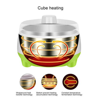 Stainless Steel Compact Yogurt Maker with Homemade DIY Yogurt Making Function