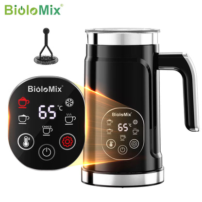 5-In-1 Milk Frother with LED Touch Screen – Hot & Cold Foam Maker for Lattes, Coffee & More