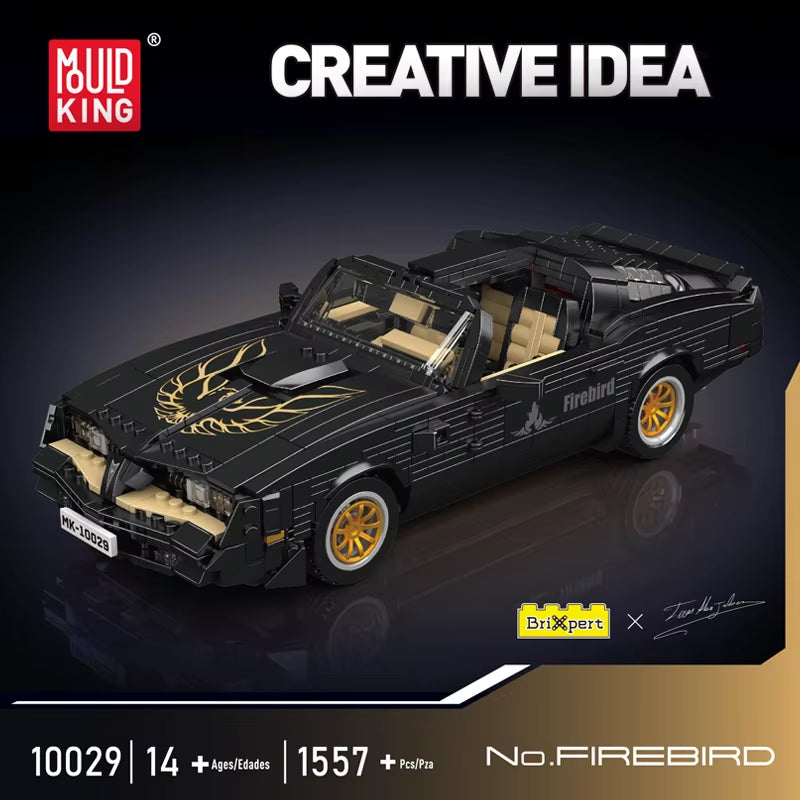 Mould King 10029 Technical Car Toys the MOC Firebird Vintage Car Building Block Assembly Oldtime Car Brick Kids Christmas Gift