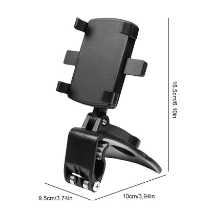 Rotatable Portable Car Mount for Dashboard, Rearview Mirror, and Sun Visor - Compatible with iPhone, Samsung, Xiaomi, Redmi, and Huawei