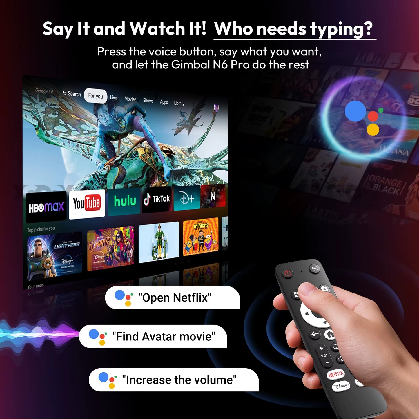 Projector A6/N6 Pro 690ANSI Netflix Officially 4K Voice Control Smart Android TV Whale OS 32GB ROM Home Theater
