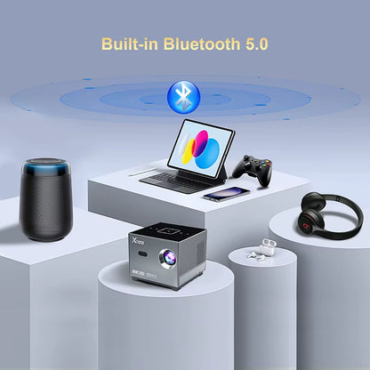 300ANSI Projector 8K/4K Wifi 5G Voice Remote Portable Smart Movie Projector with LED Lighting BT5.0 Bulit-In More App