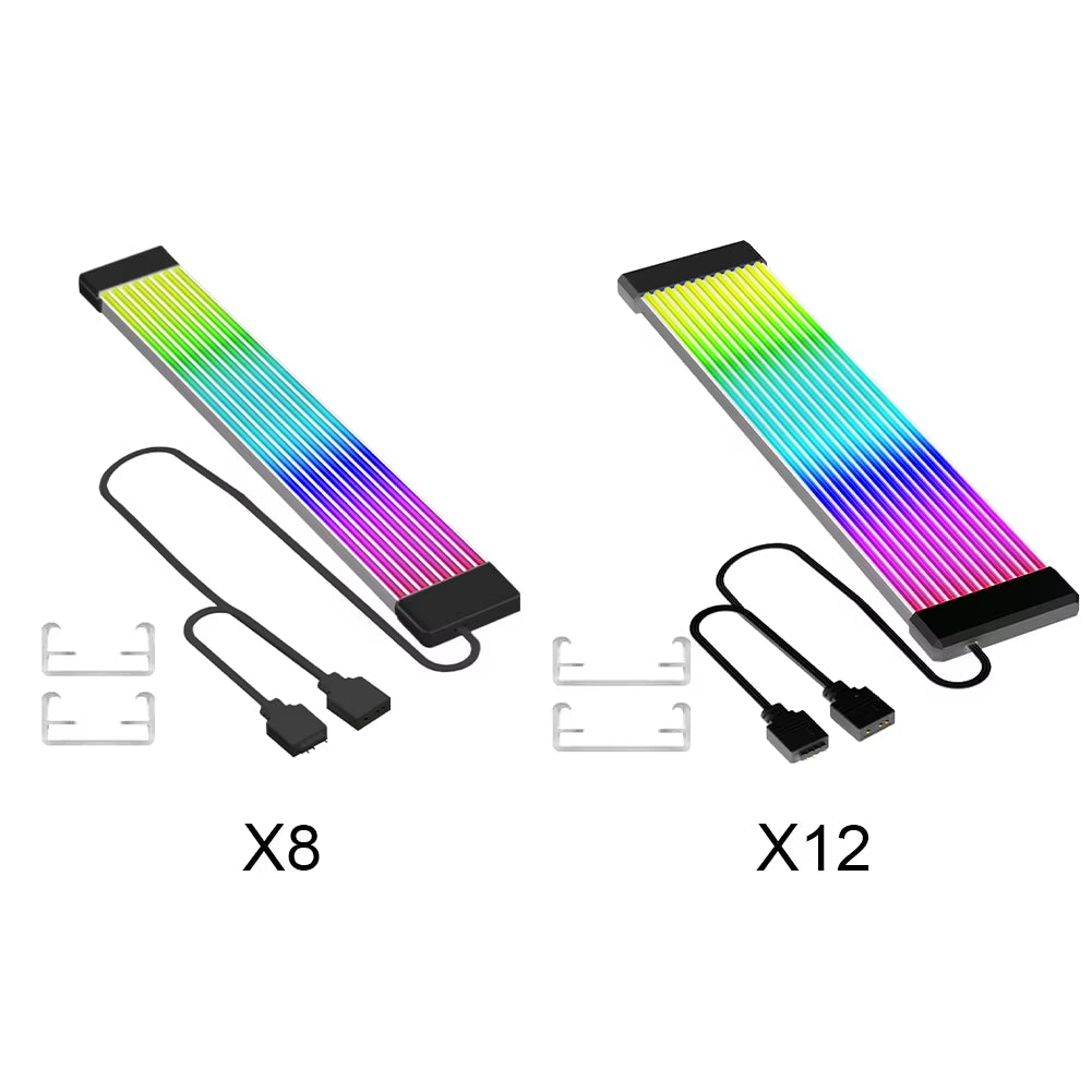 5V 3Pin ARGB Sync PC Cables 8Pin 24Pin PSU RGB Cable Extensions Flexible LED Strip Light DIY Kit for Computer Power Supply