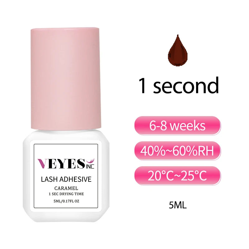 Veyes Inc 5ml Eyelash Extensions Adhesive - Fast Drying (0.5 Seconds) with 7 Weeks Retention for Volume Makeup Applications