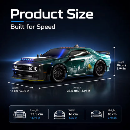 ZNLYRION SG216PRO 1:16 Scale 4WD Brushless RC Drift Car - 70KM/H Remote Control Racing Vehicle with LED Lights for Adults