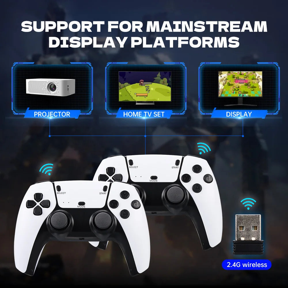 M15 4K Game Stick TV Video Game Console 64G Built-In 20000 Games Retro Handheld Game Player with Wireless Gamepad Controller
