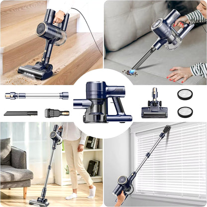 YISORA Corded Vacuum Cleaner, 600W 23Kpa Stick Vacuum, Free-Stand 6 in 1 Handheld Vacuum Cleaner for Hard Floor Carpet