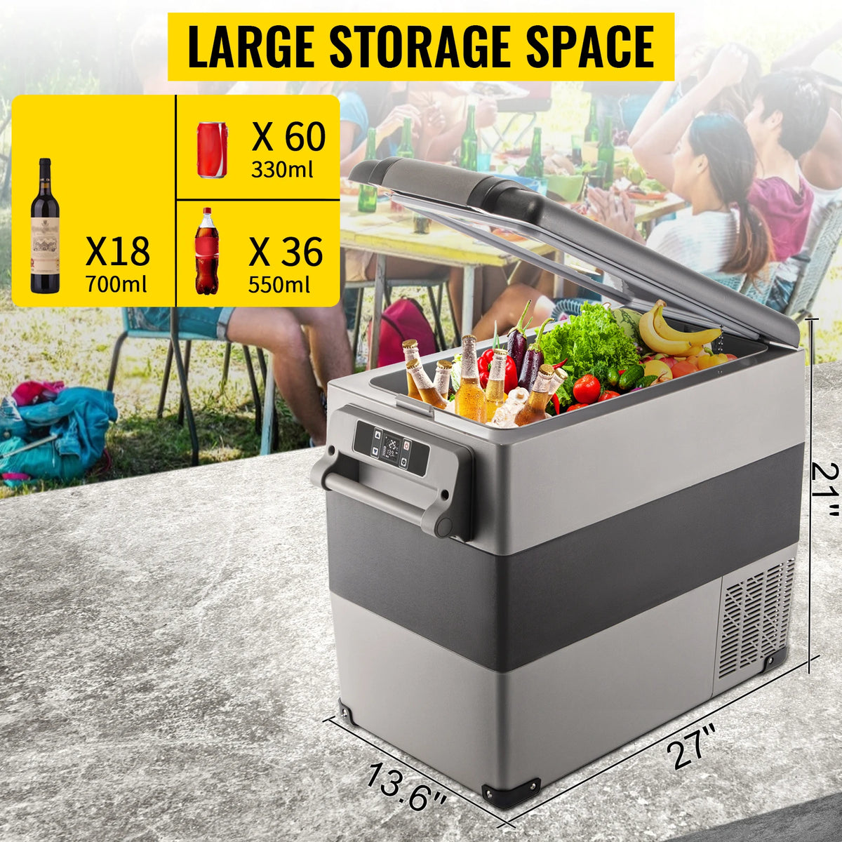Succebuy Portable Compressor Car Refrigerator and Freezer (15L - 55L) for Camping and Travel, DC 110-240V Ice Box