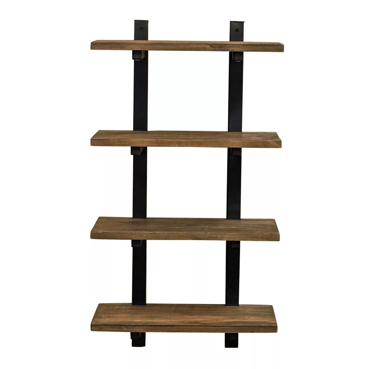 Pomona Natural Metal and Solid Wood Wall Shelf