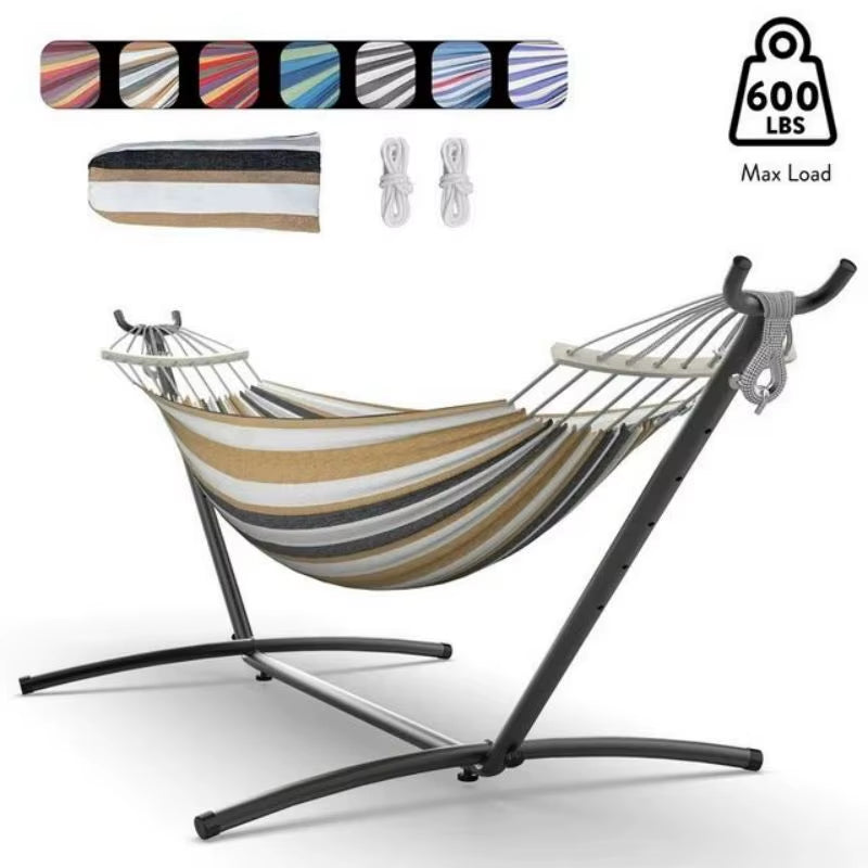 Gyroor Adjustable Hammock Stand - 600 lb Capacity Stylish Hammock Bed with Storage Bag for Outdoor Relaxation