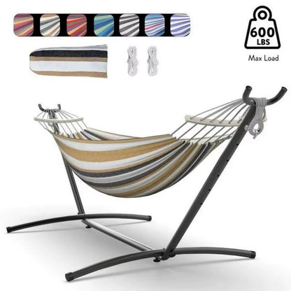 Gyroor Adjustable Hammock Stand - 600 lb Capacity Stylish Hammock Bed with Storage Bag for Outdoor Relaxation