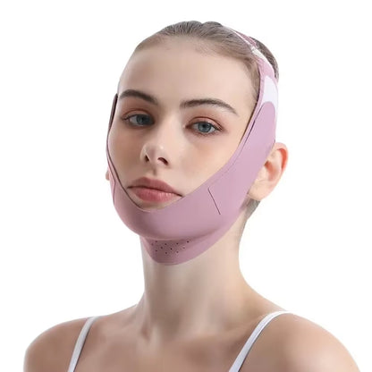 Adjustable V-Shape Facial Lift Band - Breathable and Reusable Double Chin Reducer for Daily Skin Care for Men and Women
